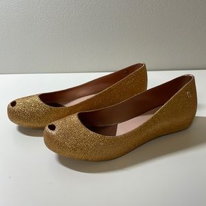 Melissa Ultra Girl III Rose Gold Glitter Shoes size 6